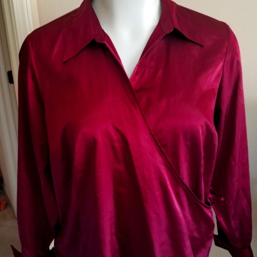 Dressy after 5 Maroon color blouse. Perfect for upcoming holidays.